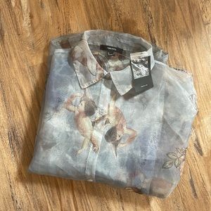 Forever 21 Sheer Renaissance Button Down